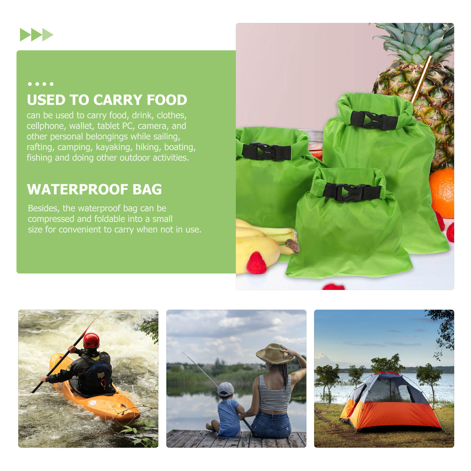 3 шт. водонепроницаемых сумок  – обзор и цена Fishing Kayak Storage Bag